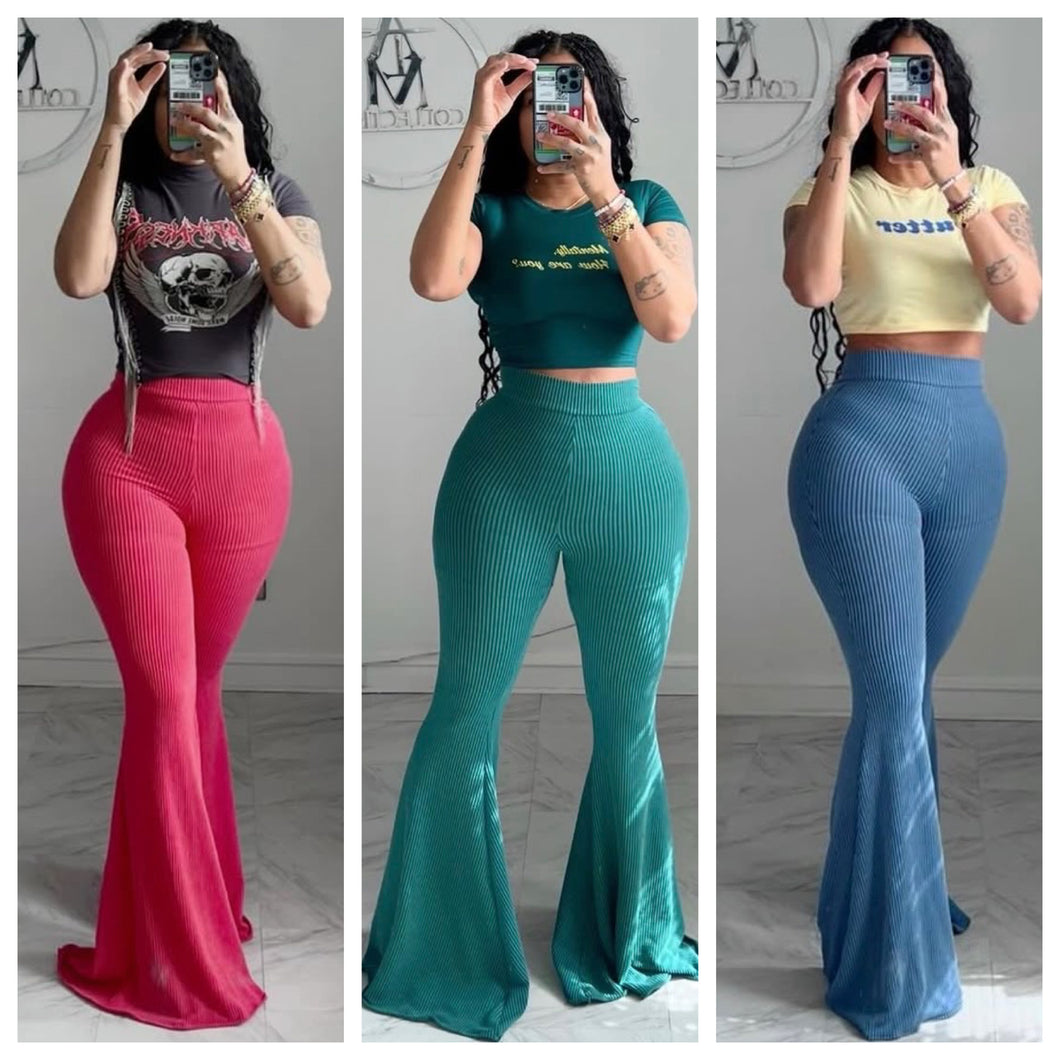 Super wide ribbed bell bottoms