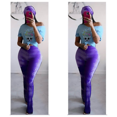 Purple velvet pants