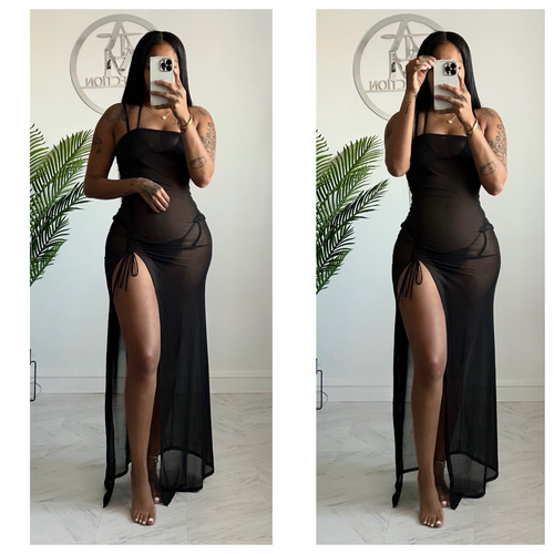Mesh ruched maxi dress (18)