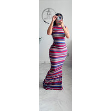 Red/nude/navy stripe maxi dress (15)