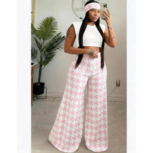 Pink Houndstooth Alli pants and HB• made to order