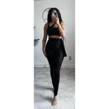 Black giraffe mesh  leggings
