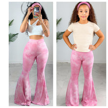KIDS‼️ 2 for $75‼️Ribbed knit splash wide bell bottoms and head band🩷
