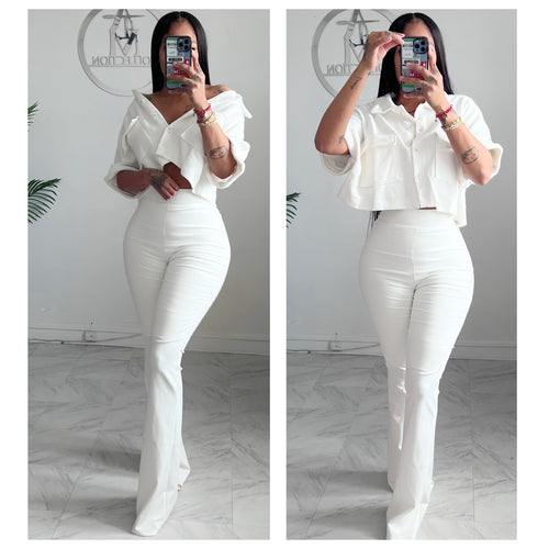 ‼️7 business day processing‼️High waist ivory bell bottoms