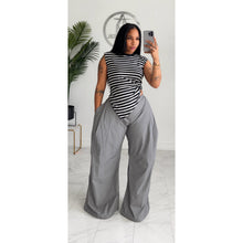 Charcoal swish barrel pants