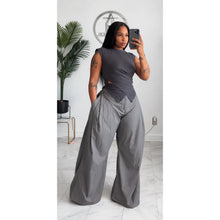 Charcoal swish barrel pants