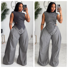 Charcoal swish barrel pants