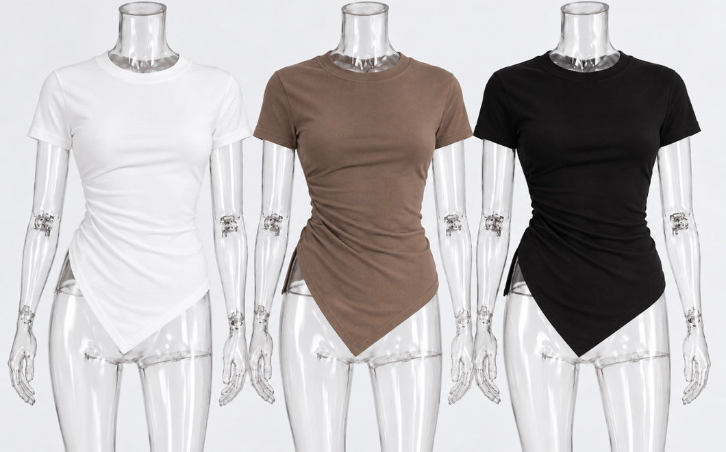 Robin asymmetrical ruched top