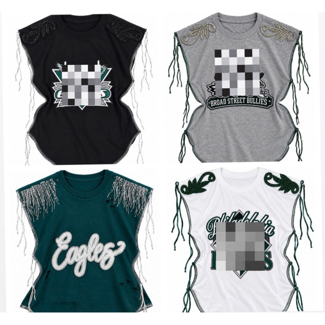 Exposed seam football  tee READY TO SHIP (football)