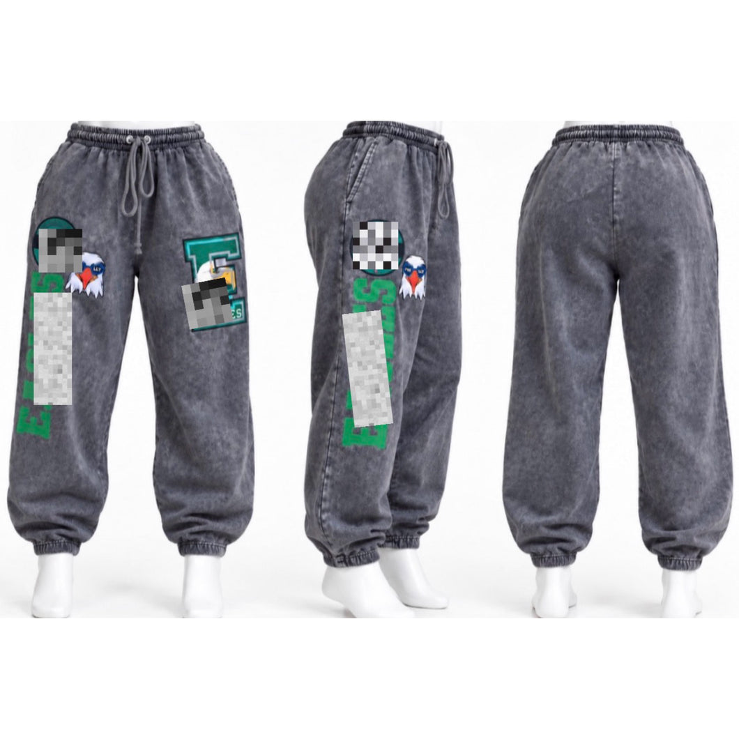 Oversized acid wash football joggers-ready to ship