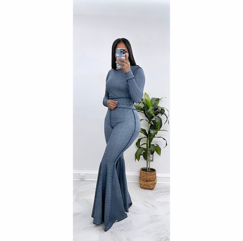 Denim look expose me petal bottom pants (PANTS ONLY)